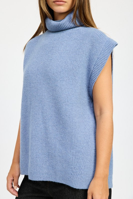 Emory Park SPLIT BACK TURTLE NECK SWEATER TOP