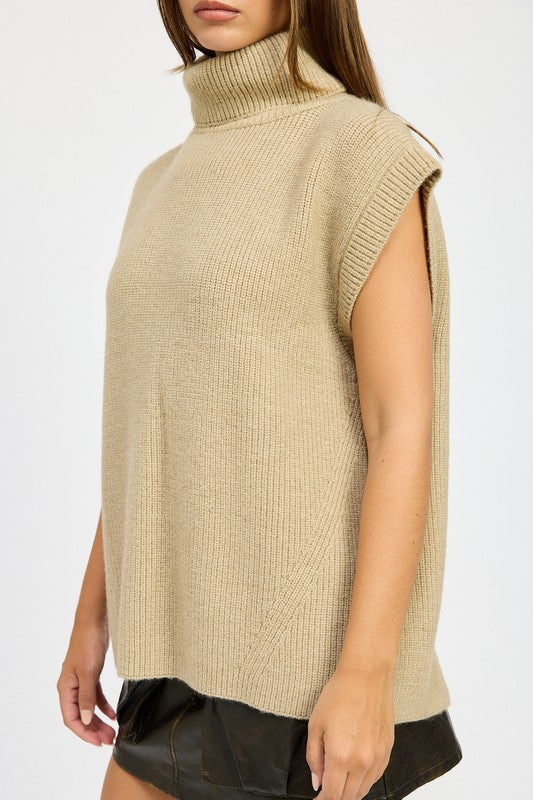 Emory Park SPLIT BACK TURTLE NECK SWEATER TOP