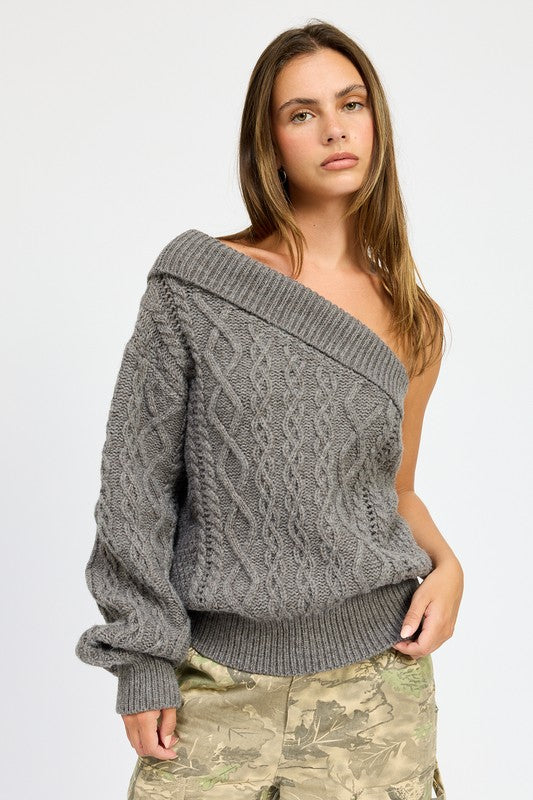 Emory Park OVERSIZED ONE SHOULDER SWEATER