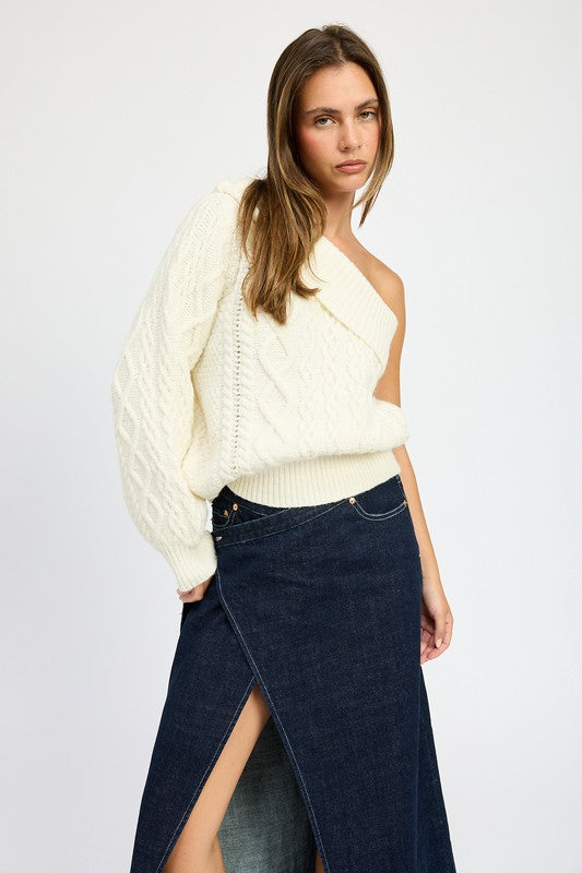 Emory Park OVERSIZED ONE SHOULDER SWEATER