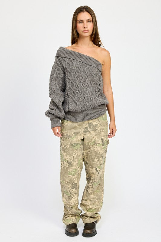 Emory Park OVERSIZED ONE SHOULDER SWEATER