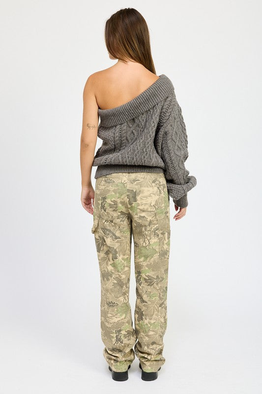 Emory Park OVERSIZED ONE SHOULDER SWEATER