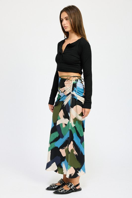 Emory Park SIDE RUCHED MIDI SKIRT