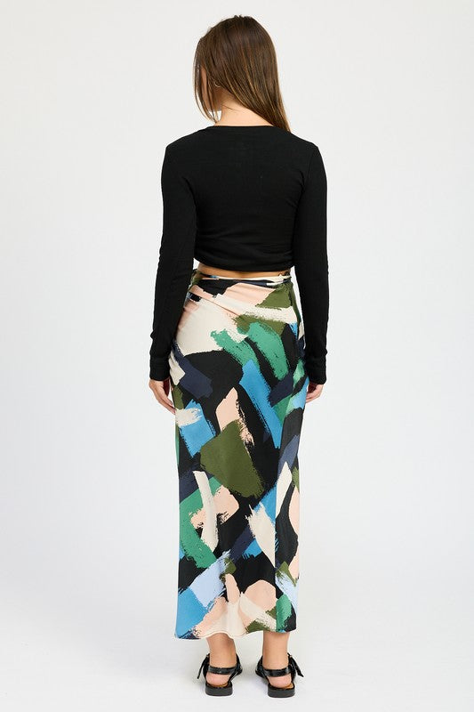 Emory Park SIDE RUCHED MIDI SKIRT