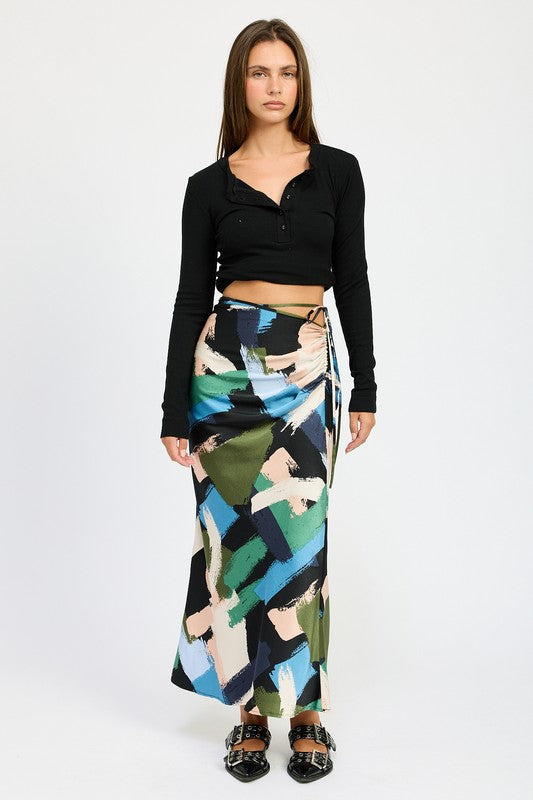 Emory Park SIDE RUCHED MIDI SKIRT