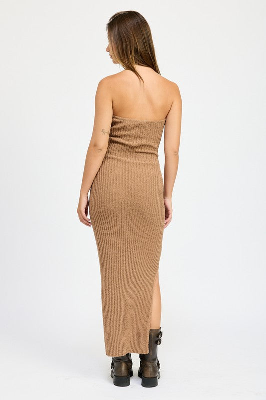 Emory Park ASYMMETRICAL RIBBED MAXI TUBE DRESS