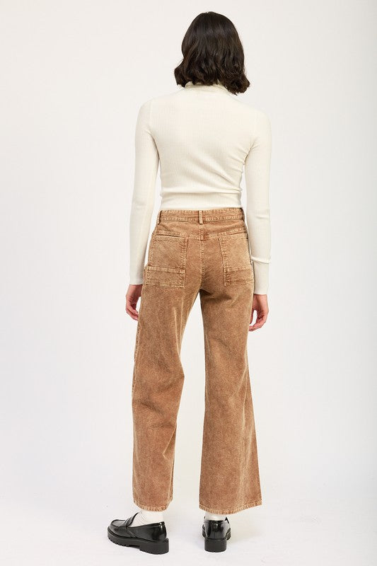 Emory Park DISTRESSED Cropped CORDUROY PANTS