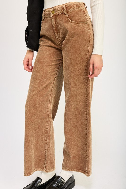 Emory Park DISTRESSED Cropped CORDUROY PANTS