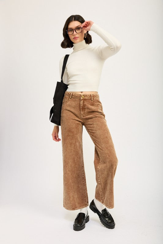 Emory Park DISTRESSED Cropped CORDUROY PANTS