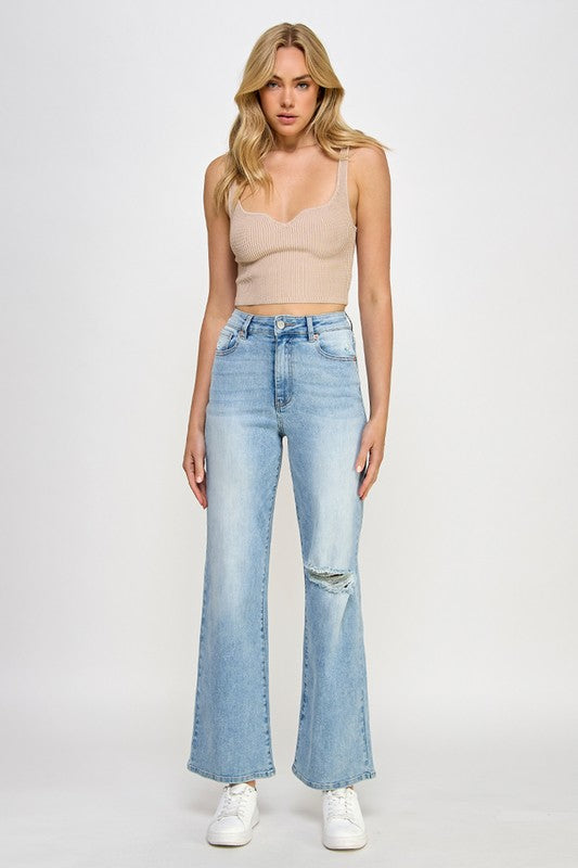 Denim Lab USA HIGH RISE RELAXED WIDE LEG JEANS