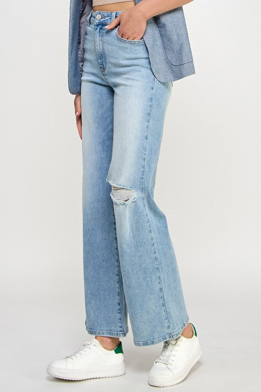 Denim Lab USA HIGH RISE RELAXED WIDE LEG JEANS