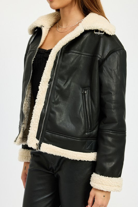 Emory Park SHEARLING MOTO JACKET