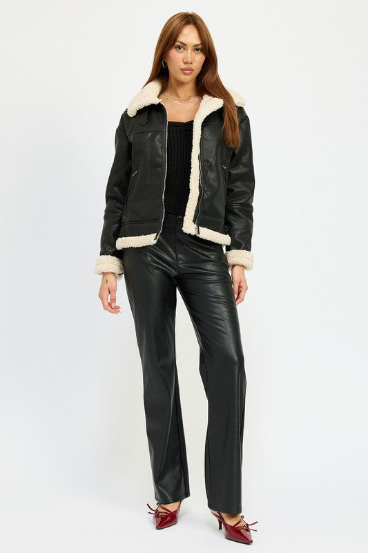 Emory Park SHEARLING MOTO JACKET