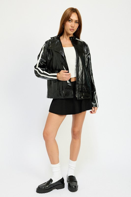 Emory Park OVERSIZED MOTO PU JACKET