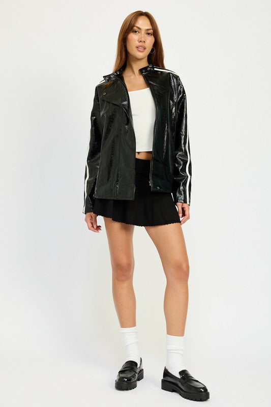 Emory Park OVERSIZED MOTO PU JACKET