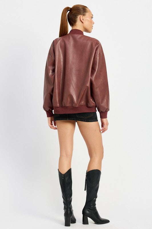 Emory Park VINTAGE LEATHER BOMBER JACKET