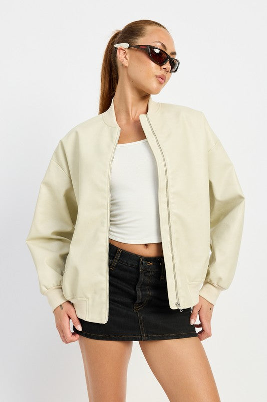 Emory Park VINTAGE LEATHER BOMBER JACKET