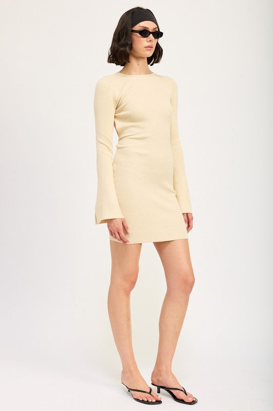 Emory Park LONG SLEEVE MINI DRESS WITH BACK CUTOUT