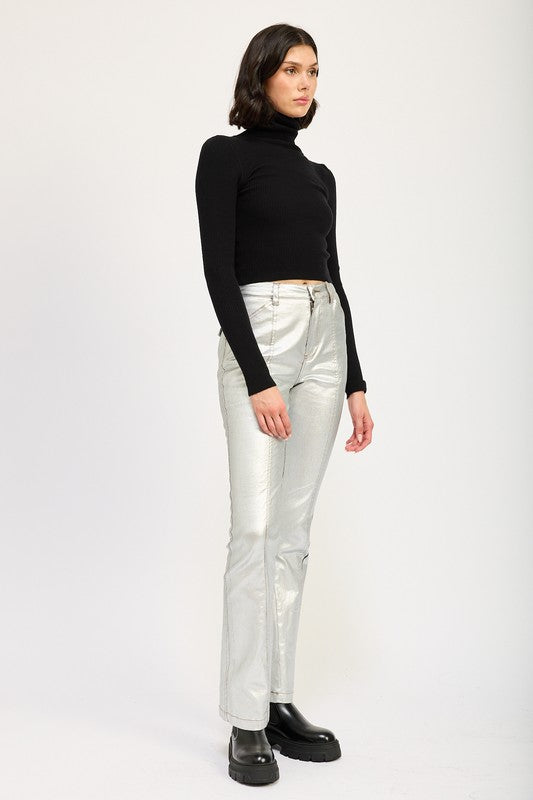 Emory Park METALLIC FLARED PANTS