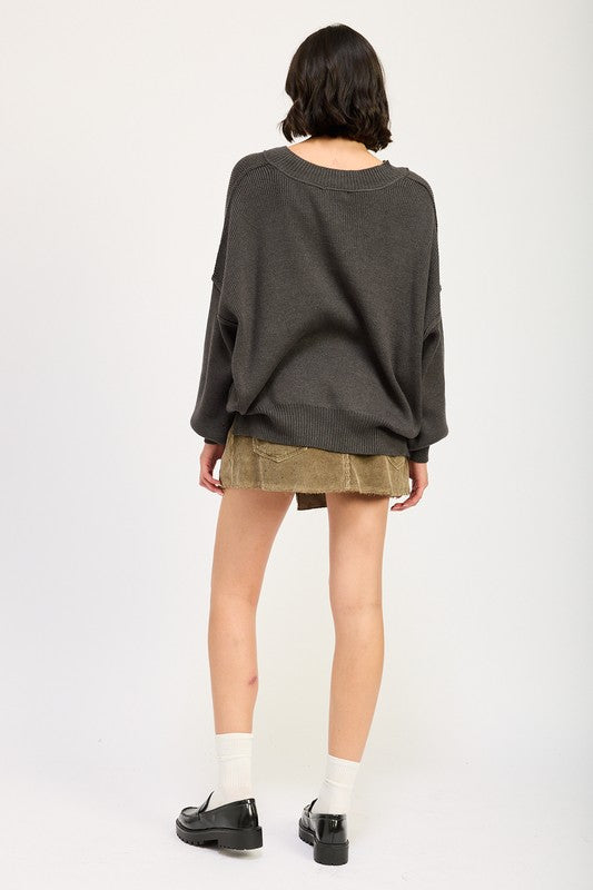 Emory Park OVERSIZED V NECK SWEATER