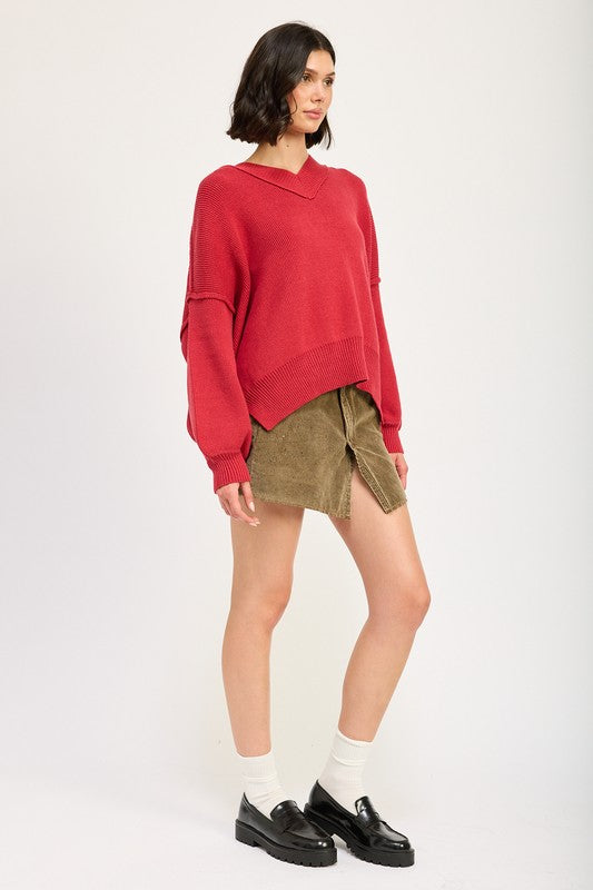 Emory Park OVERSIZED V NECK SWEATER