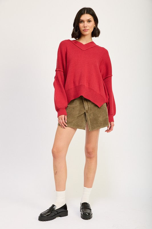 Emory Park OVERSIZED V NECK SWEATER