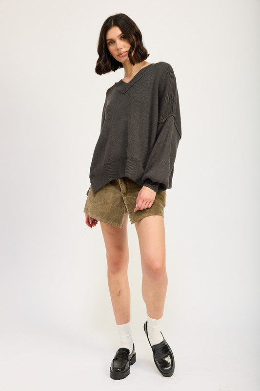 Emory Park OVERSIZED V NECK SWEATER