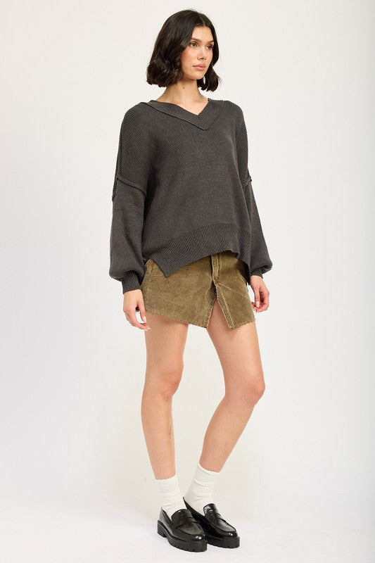 Emory Park OVERSIZED V NECK SWEATER