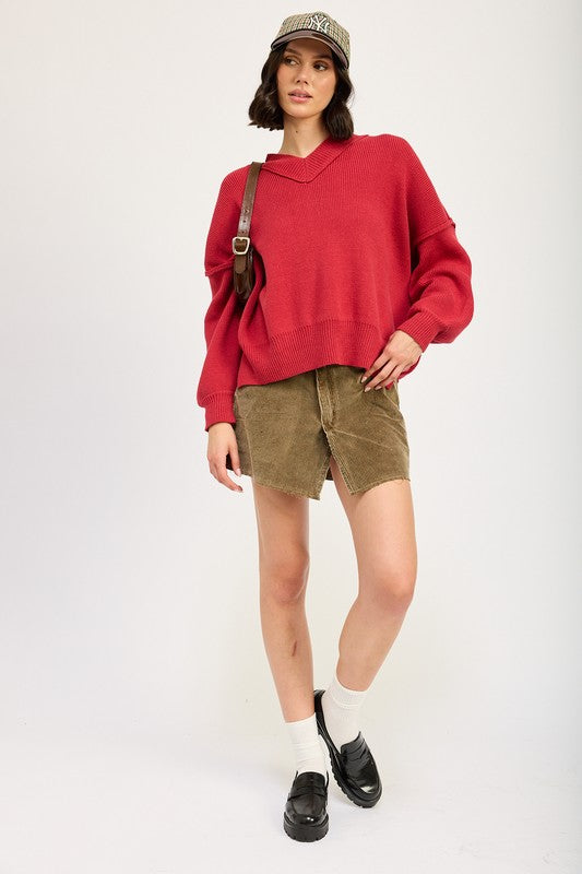 Emory Park OVERSIZED V NECK SWEATER