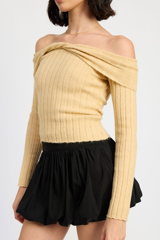 Emory Park OFF SHOULDER SWEATER TOP