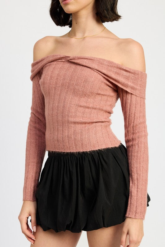 Emory Park OFF SHOULDER SWEATER TOP