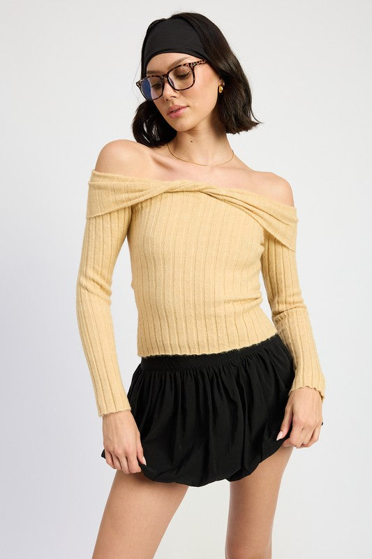 Emory Park OFF SHOULDER SWEATER TOP