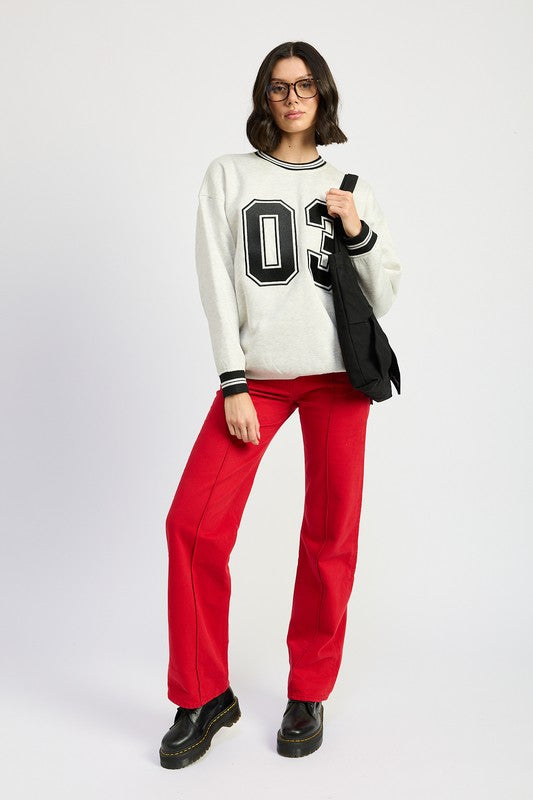 Emory Park STRIPED COLLAR PULL OVER SWEATER