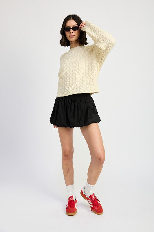 Emory Park CABLE KNIT CROPPED SWEATER