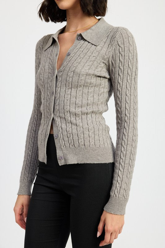 Emory Park CABLE KNIT CARDIGAN TOP