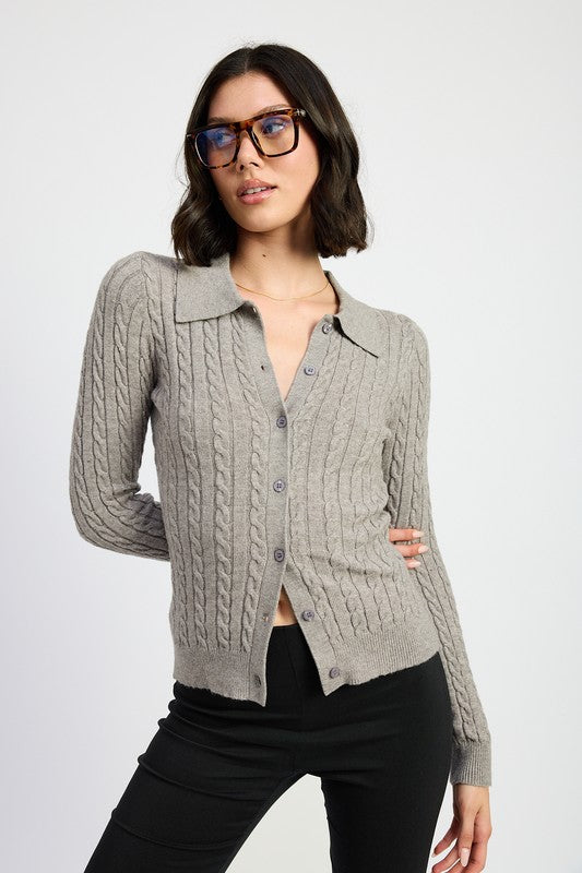 Emory Park CABLE KNIT CARDIGAN TOP