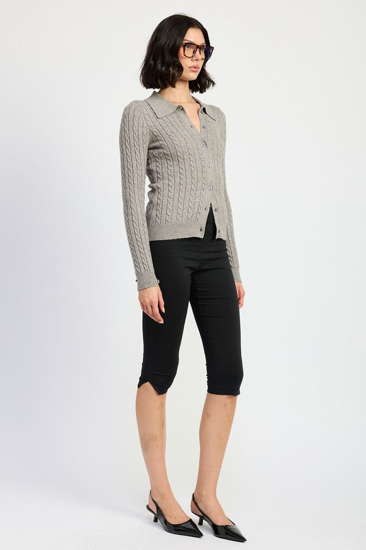 Emory Park CABLE KNIT CARDIGAN TOP