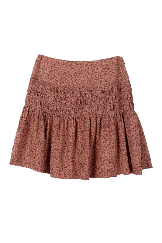 Lilou Floral smocked skirt