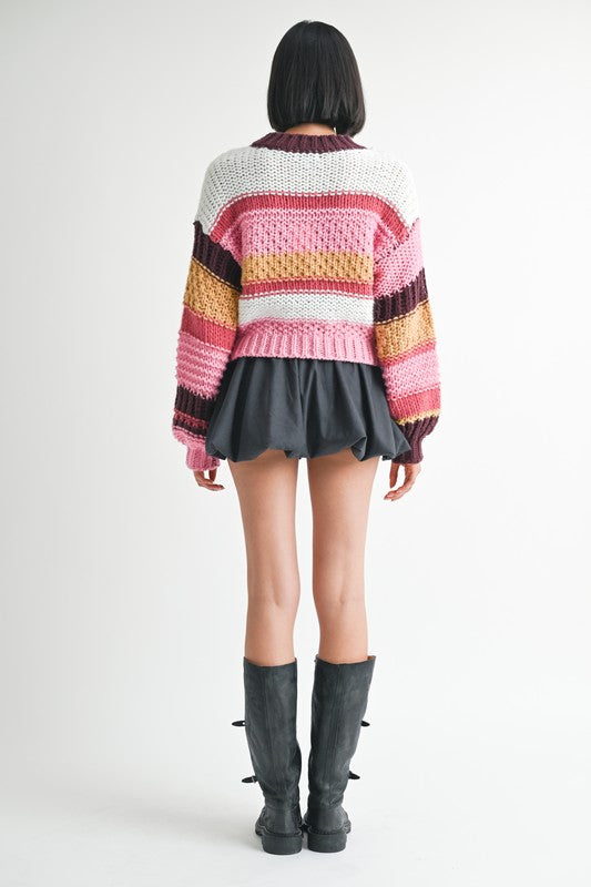 Emory Park MOCK NECK STRIPED SWEATER