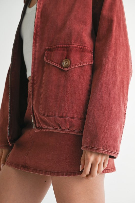 Emory Park LONG SLEEVE COLLARED DENIM JACKET