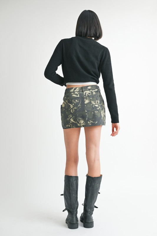 Emory Park WRAPPED MINI SKIRT WITH BUTTON