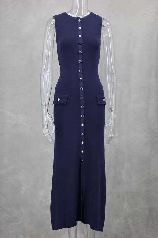 By Claude Women Fashion Long Maxi Knit Dress | Navy | XL By Claude Women Fashion Long Maxi Knit Dress | Navy | XL