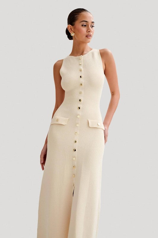 By Claude Women Fashion Long Maxi Knit Dress | Cream | XL By Claude Women Fashion Long Maxi Knit Dress | Cream | XL