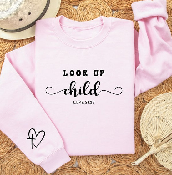 Ocean and 7th Plus Look Up Child Luke 21 28 Graphic Hoodie