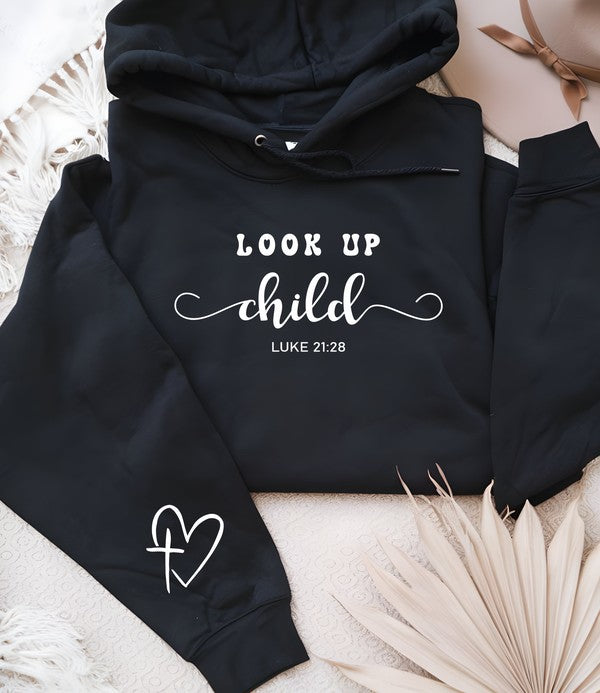 Ocean and 7th Plus Look Up Child Luke 21 28 Graphic Hoodie