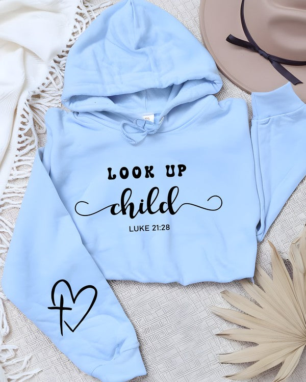 Ocean and 7th Plus Look Up Child Luke 21 28 Graphic Hoodie