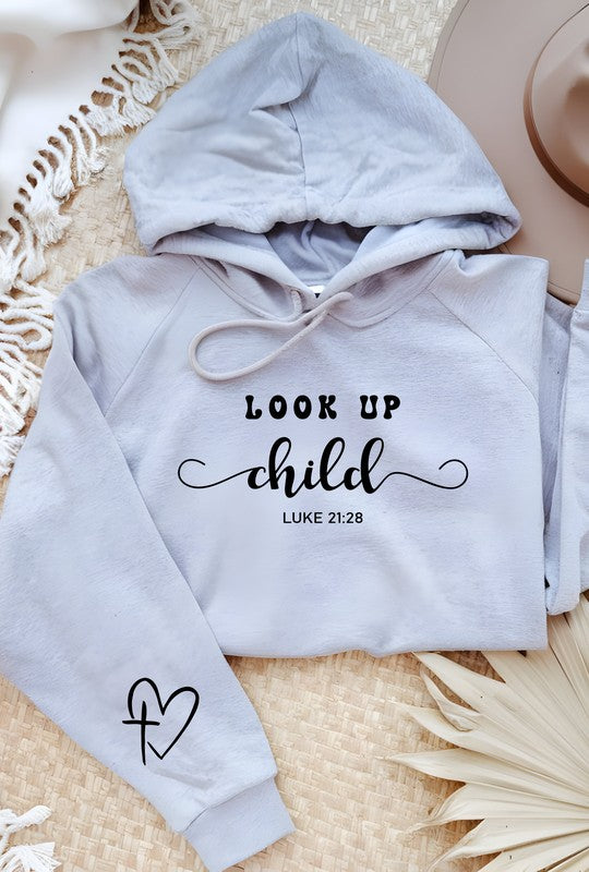 Ocean and 7th Plus Look Up Child Luke 21 28 Graphic Hoodie