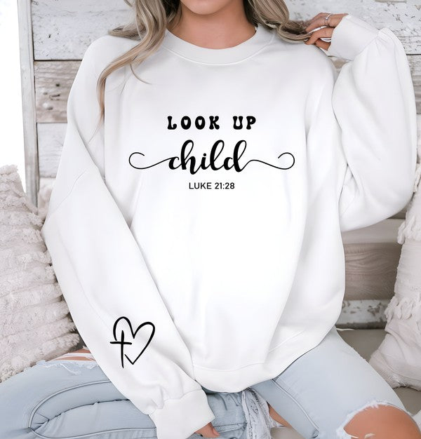 Ocean and 7th Plus Look Up Child Luke 21 28 Graphic Hoodie