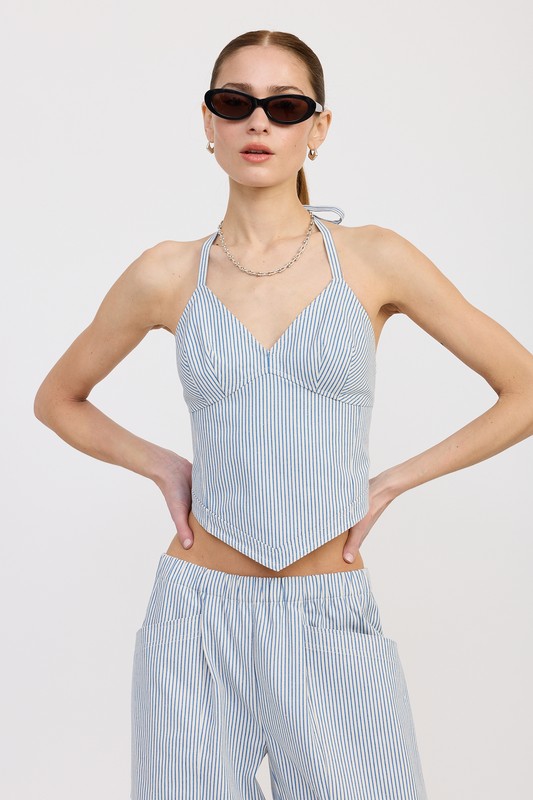 Emory Park HALTER NECK BUSTIER TOP