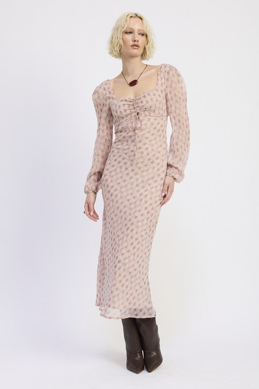 open back puff sleeve dress SKYLAR Puff Sleeves Open Back Dress Miss Behave Girls Corp